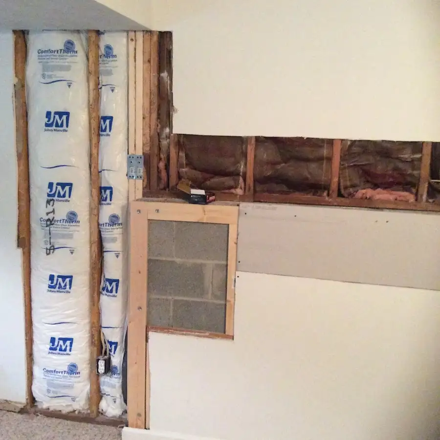 Wall insulation replacement during Basement Flood Cleanup in Mililani Town